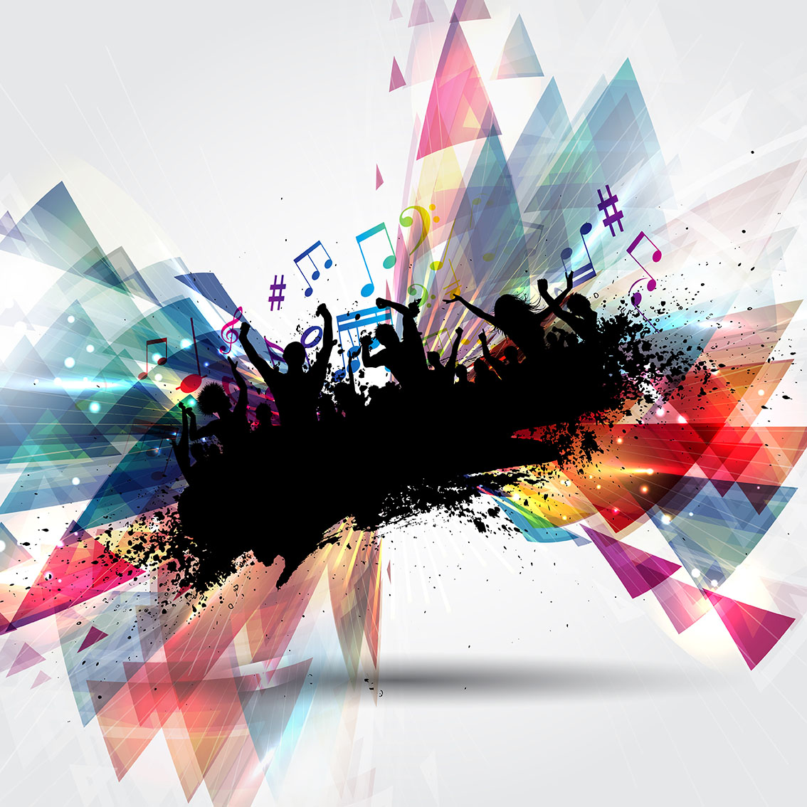 Download Grunge party people on abstract background - Download Free ...