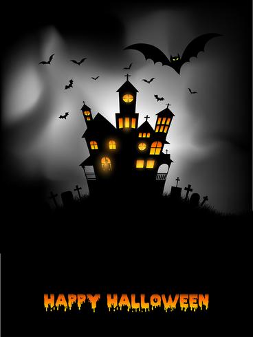 Fondo de Halloween casa embrujada vector