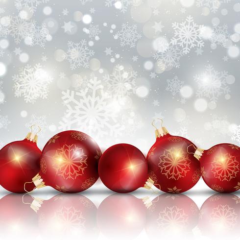 Christmas baubles background vector