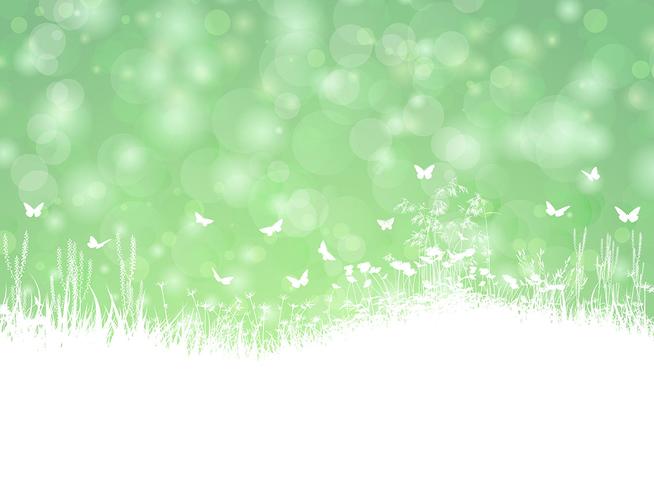 Spring landscape with butterflies vector