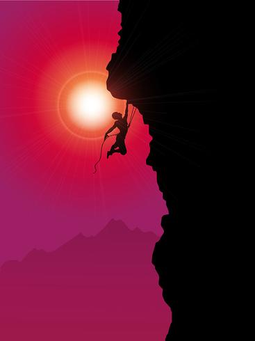 Extreme rock climber vector