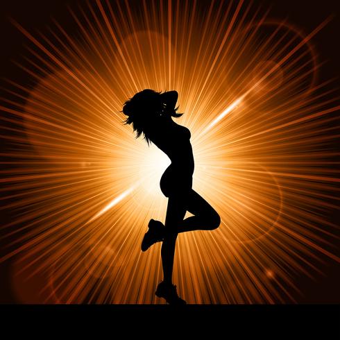 Sexy female on starburst background vector
