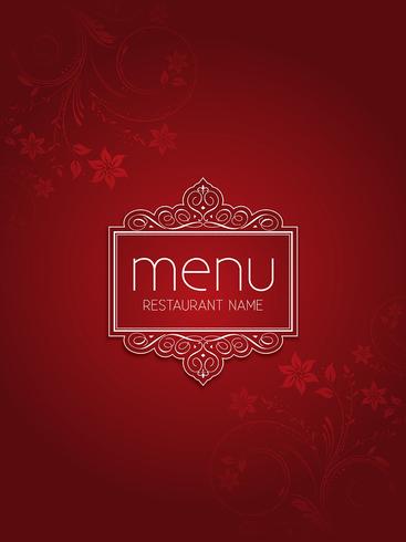 Stylish floral menu design vector