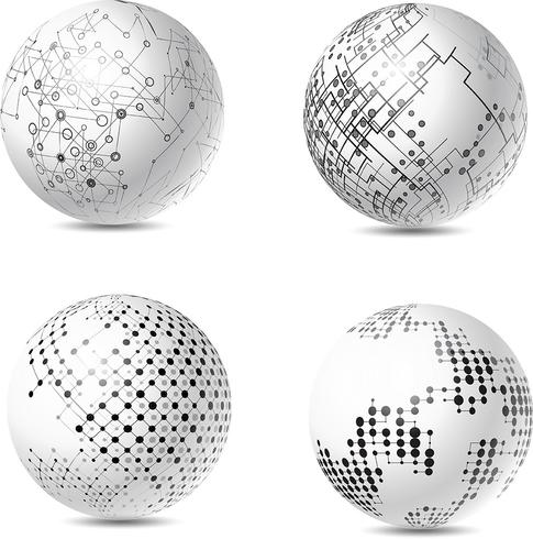 Esferas tecnológicas abstractas vector