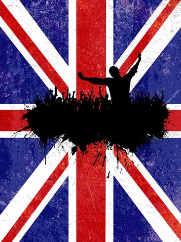 Grunge party background with Union Jack flag  vector