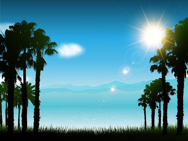 Tropical landscape background  vector