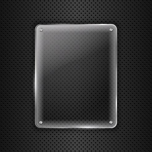 Glass frame on metal background vector