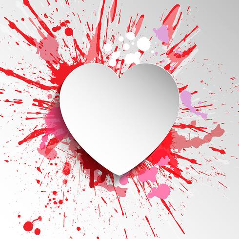 Grunge heart background vector