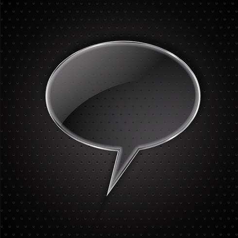 Glass speech bubble on meta background vector