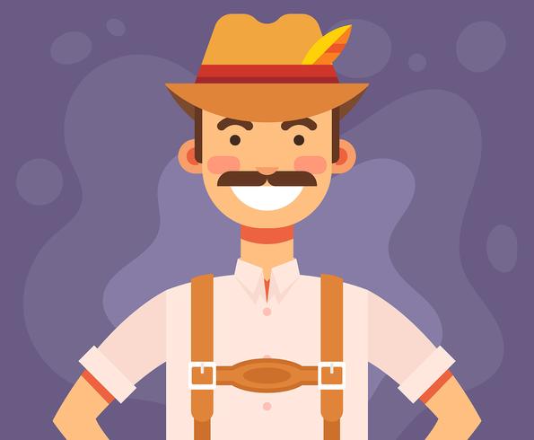 Hombre en Lederhosen Illustration vector