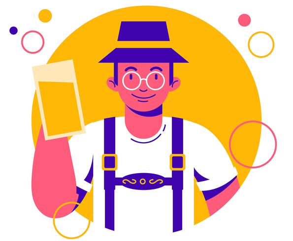 Man In Lederhosen Illustration vector