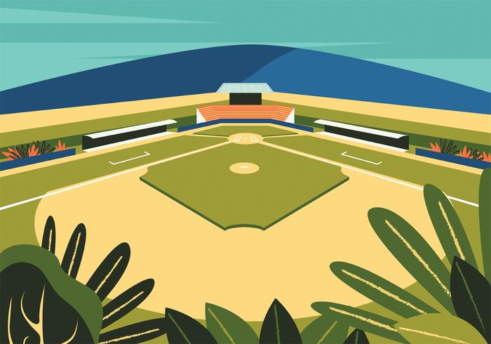 Diseño de Vector de Parque de Béisbol