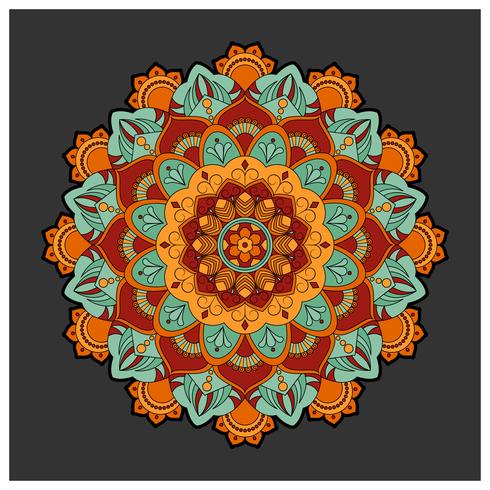 Vintage colorful Mandala with floral ornament. Boho style backgr vector