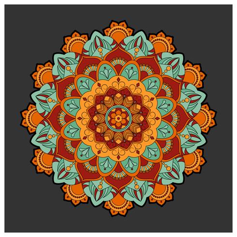 Vintage colorido Mandala con adornos florales. Estilo Boho backgr vector