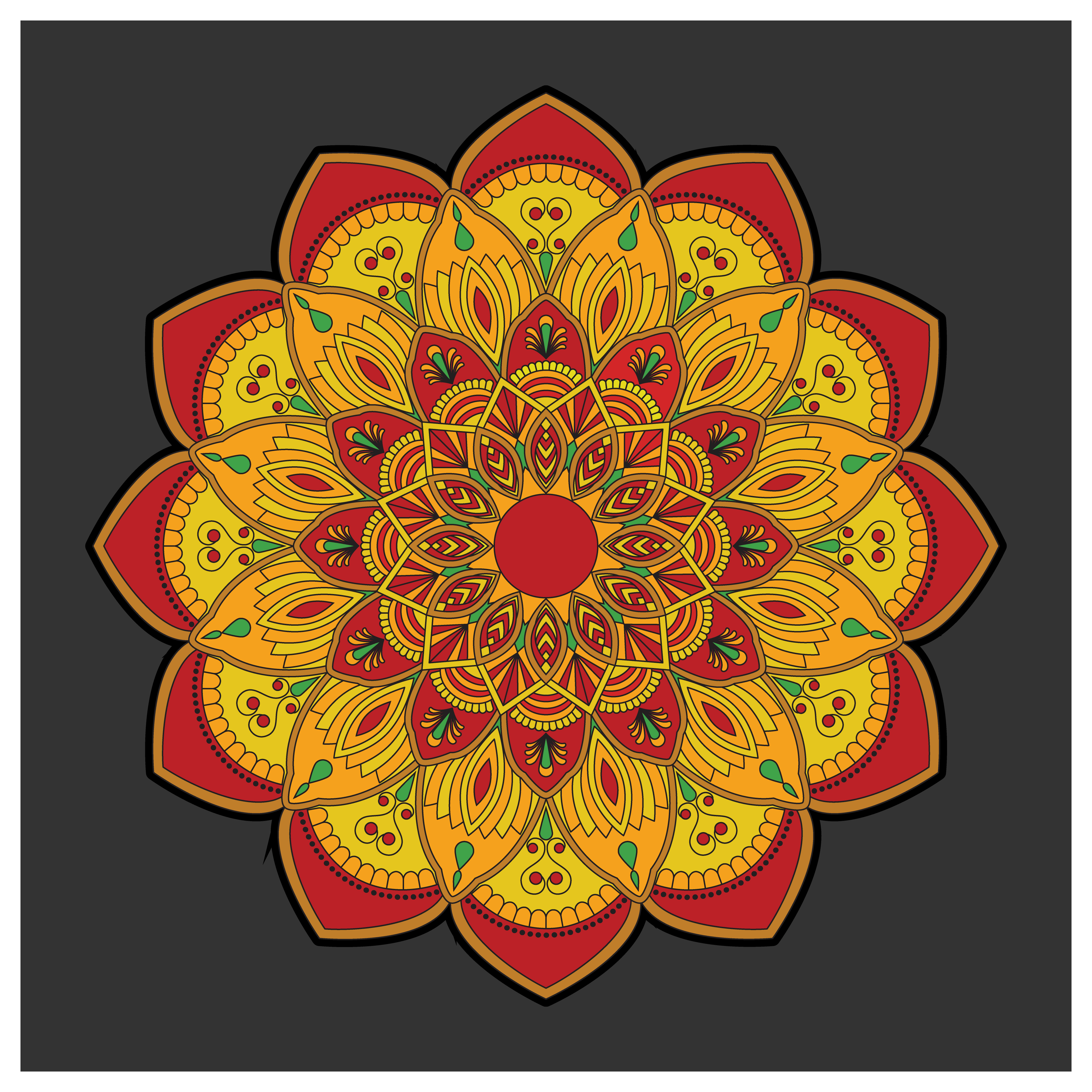 Download Vintage colorful Mandala with floral ornament. Boho style ...