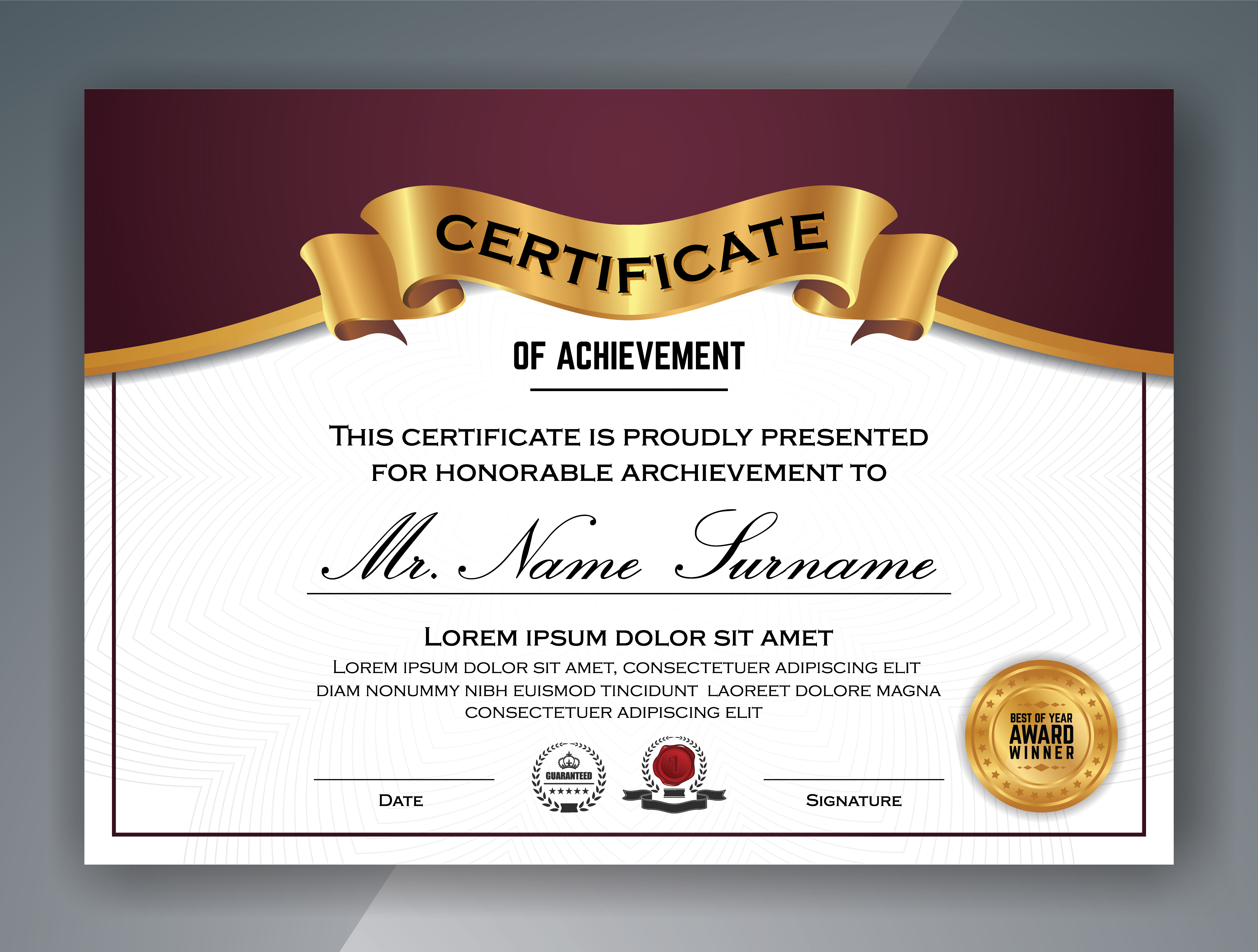 Multipurpose Professional Certificate Template Design. Vector il 234730