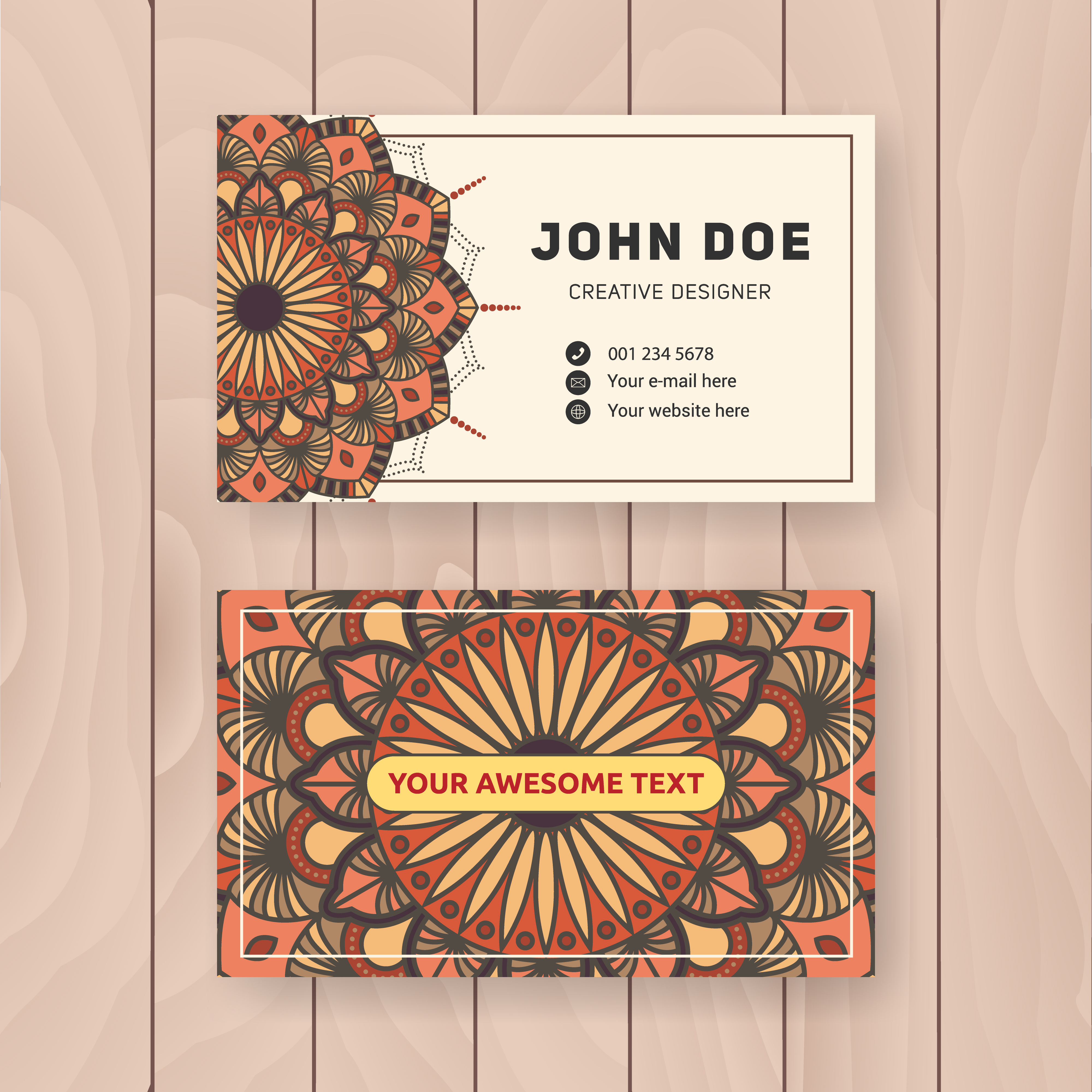 Download Creative useful business name card design. Vintage colored ...