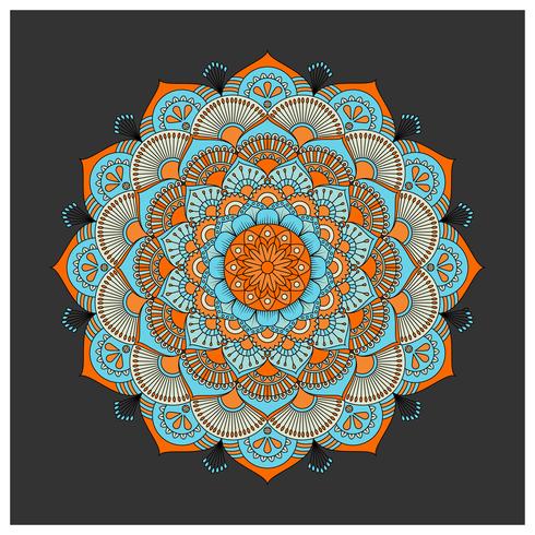 Vintage colorido Mandala con adornos florales. Estilo Boho backgr vector