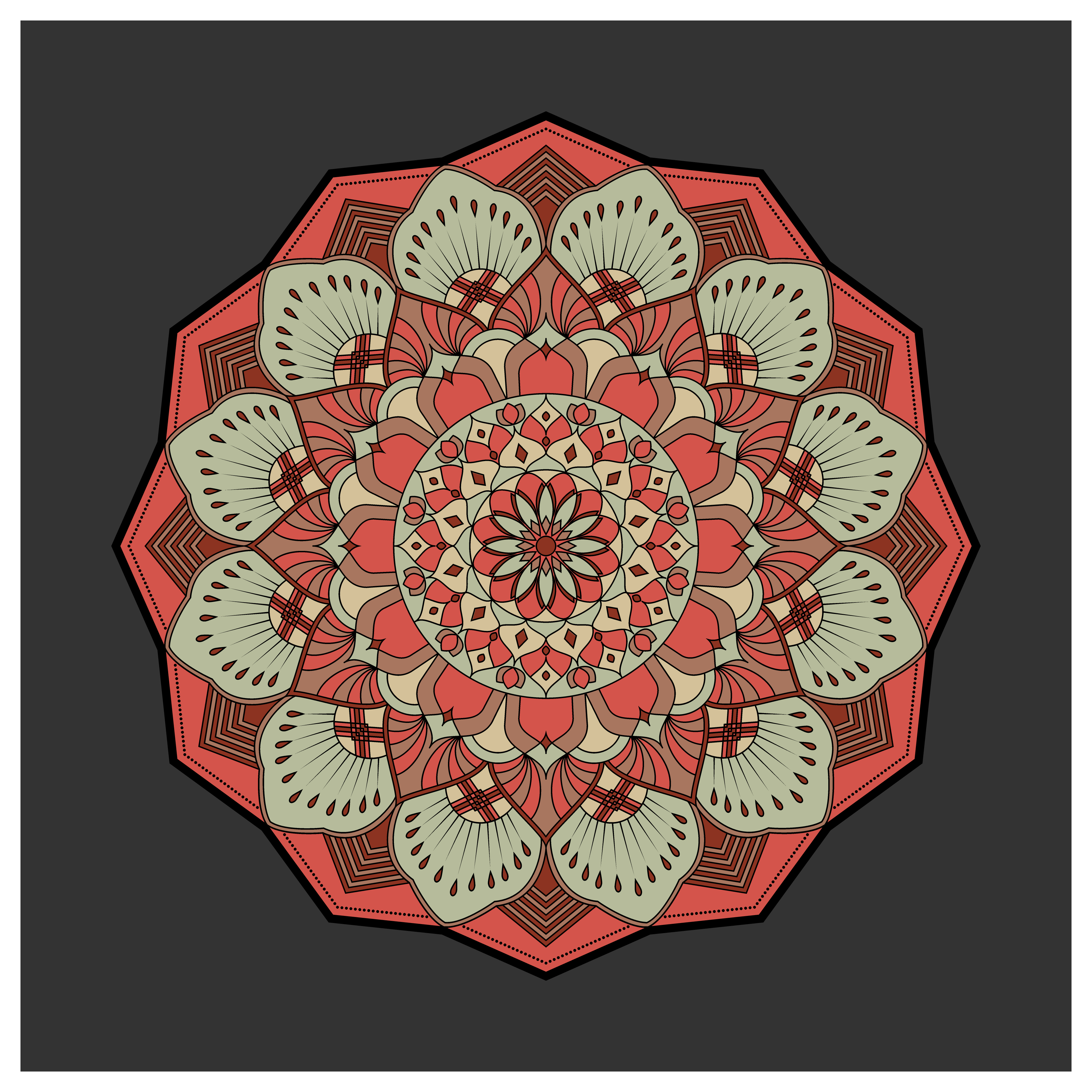 Download Vintage colorful Mandala with floral ornament. Boho style ...