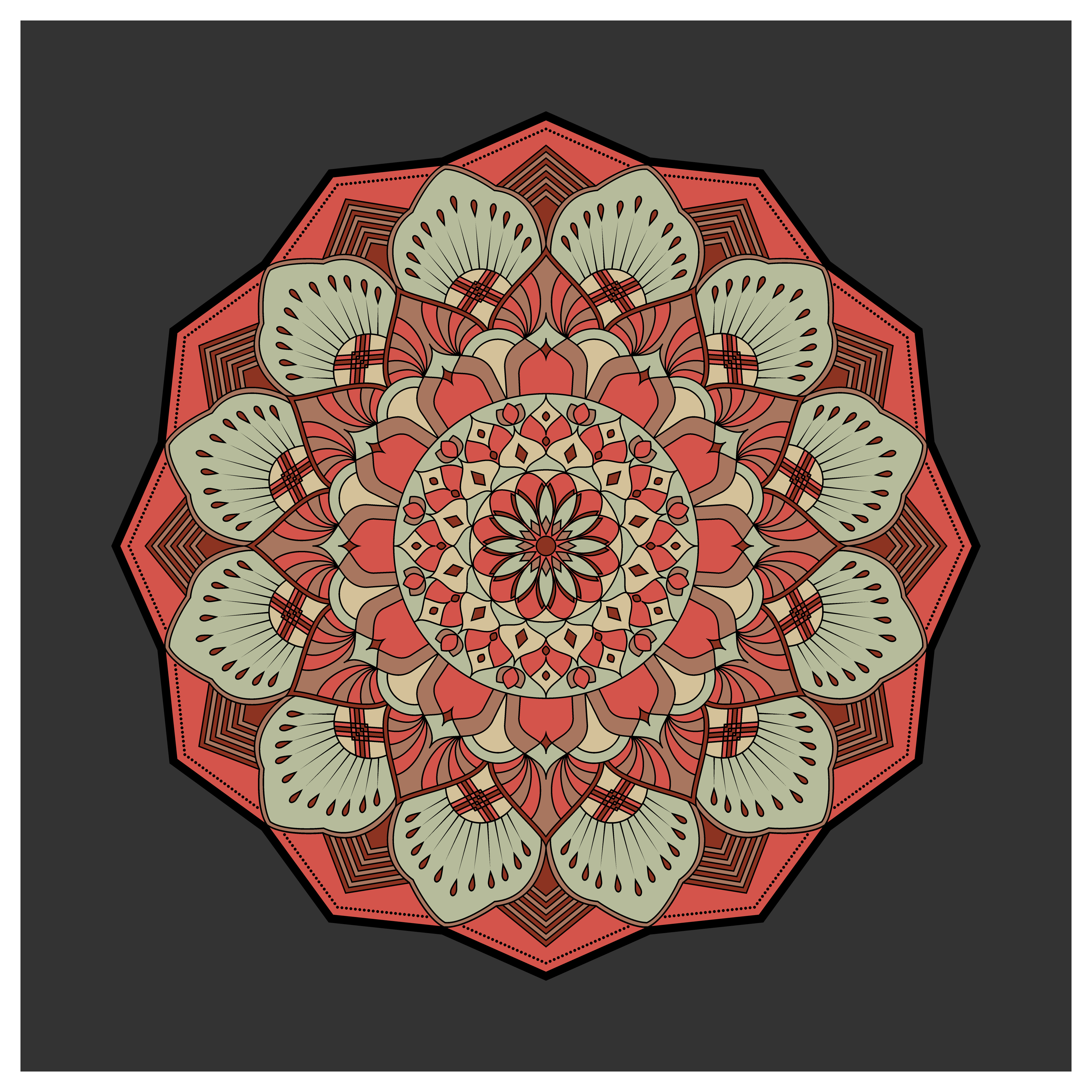 Download Vintage colorful Mandala with floral ornament. Boho style ...