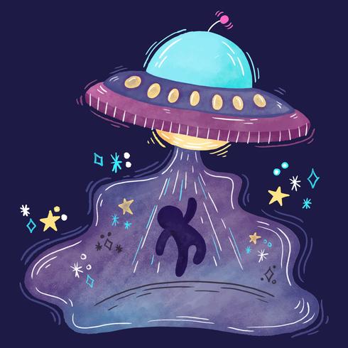 Cute UFO Abduction vector