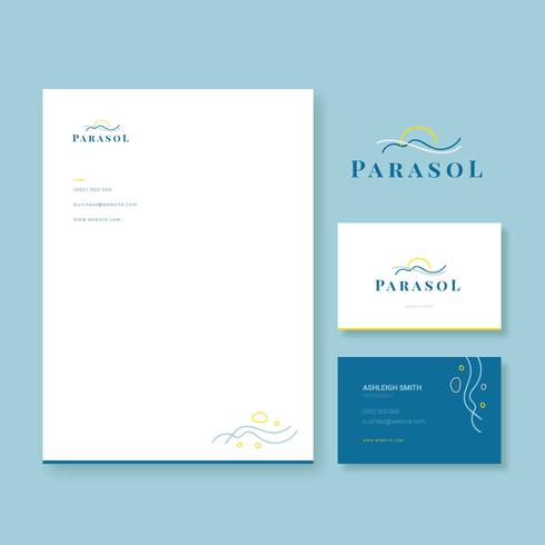 Exotic And Colorful Femenine Branding With Stationery vector