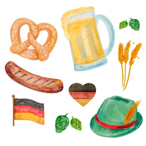 Cute Oktoberfest Elements Collection vector