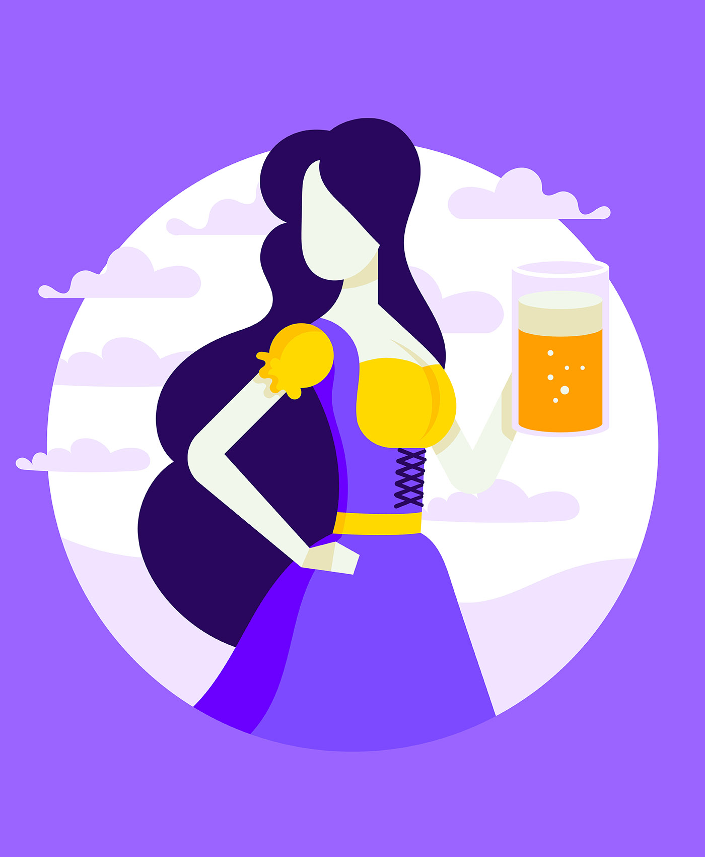 Download Lady In Dirndl Illustration 234923 Vector Art at Vecteezy