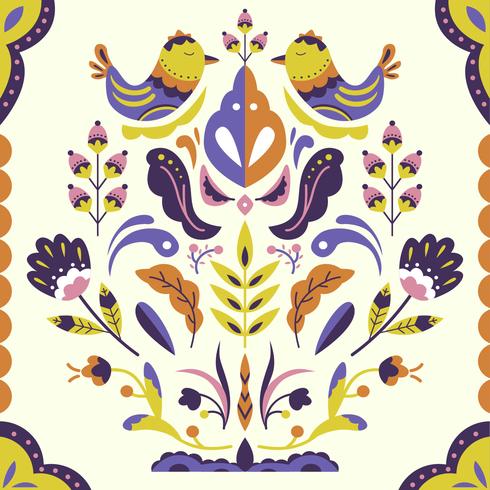 Scandinavian Folk  Pattern Vector