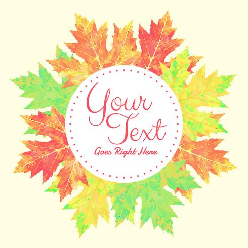 Watercolor Autumn Foliage Vector Banner