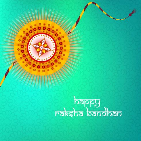 Greeting card with decorative Rakhi for Raksha Bandhan, Indian f vector