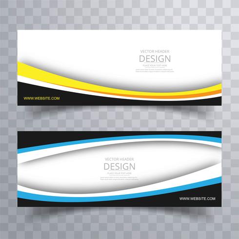 Abstract creative coloful wavy banners set vector