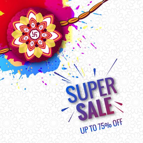 Beautiful festival Raksha Bandhan super sale concept colorful ba vector