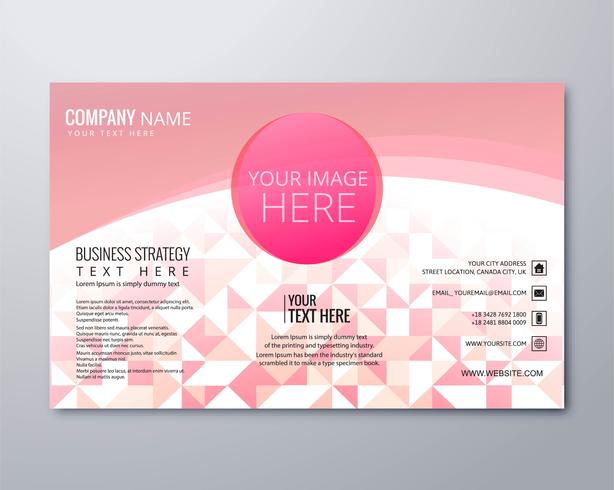 Modern pink geometric business brochure template vector