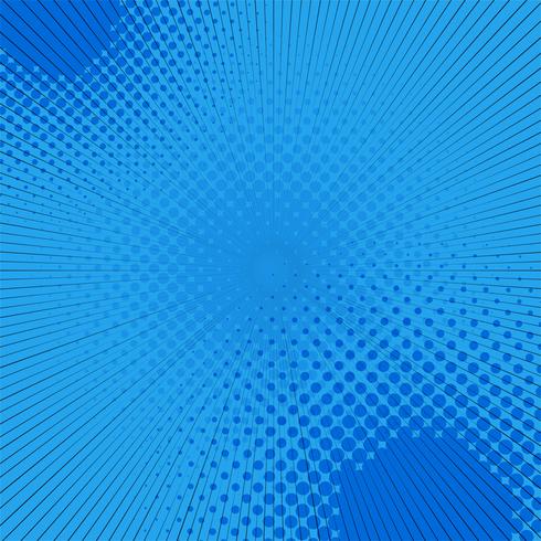 Blue halftone pop art comic background vector