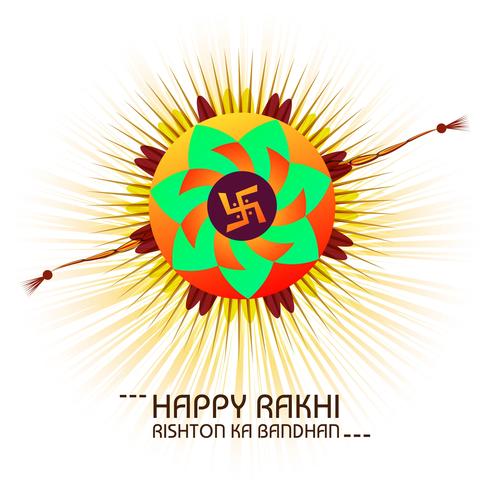 Feliz tarjeta de felicitación de celebración Raksha Bandhan con colorido rak vector