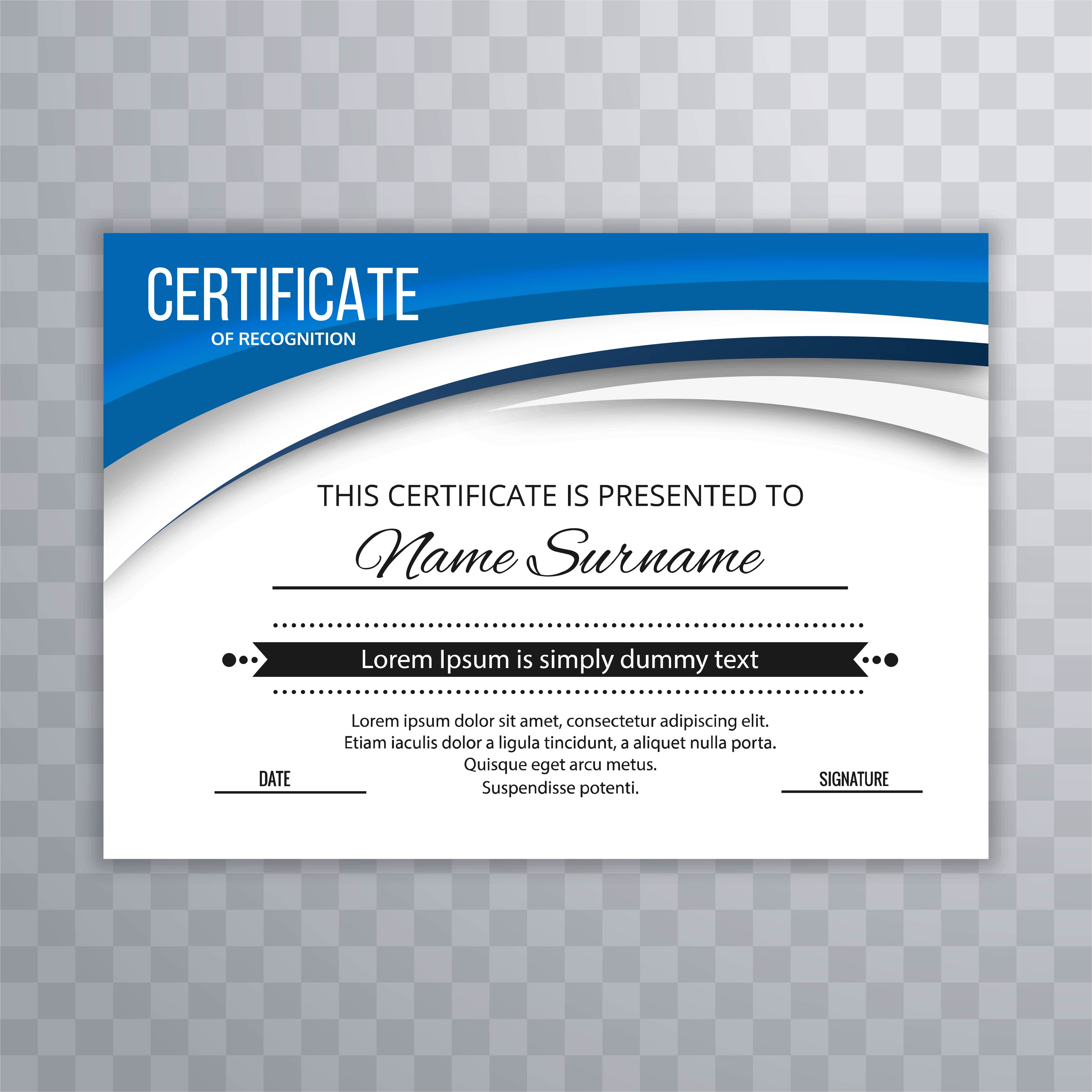 Certificate Template Blue Vector Art Icons And Graphics For Free Download