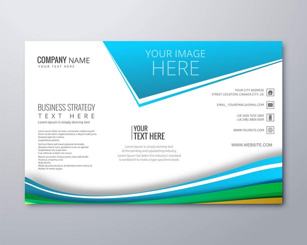 Modern wavy business brochure template wave design vector