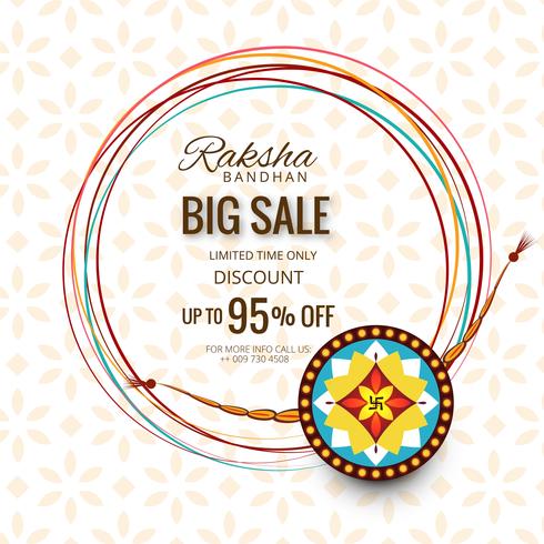 Big sale banner or poster for indian festival of raksha bandhan  vector