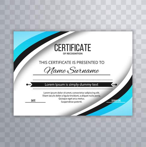 Ilustración elegante fondo ondulado certificado vector