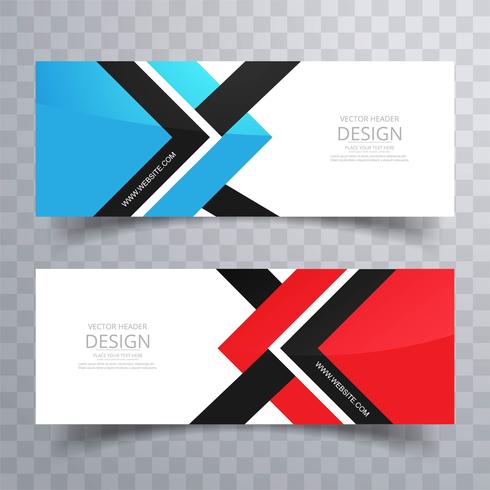 Banners coloridos abstractos set diseño creativo vector