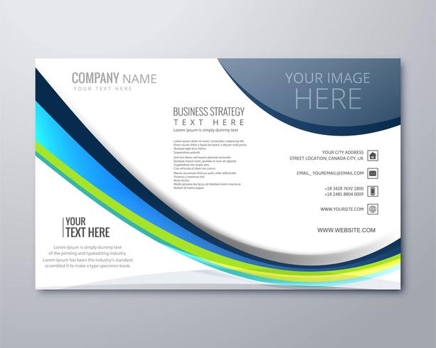 Modern stylish wavy business brochure design vector