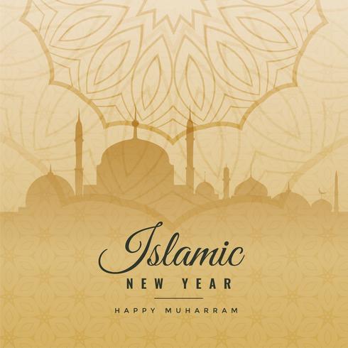 Islamic New Year Greeting In Vintage Style Islamic New Year Greeting In Vintage Style