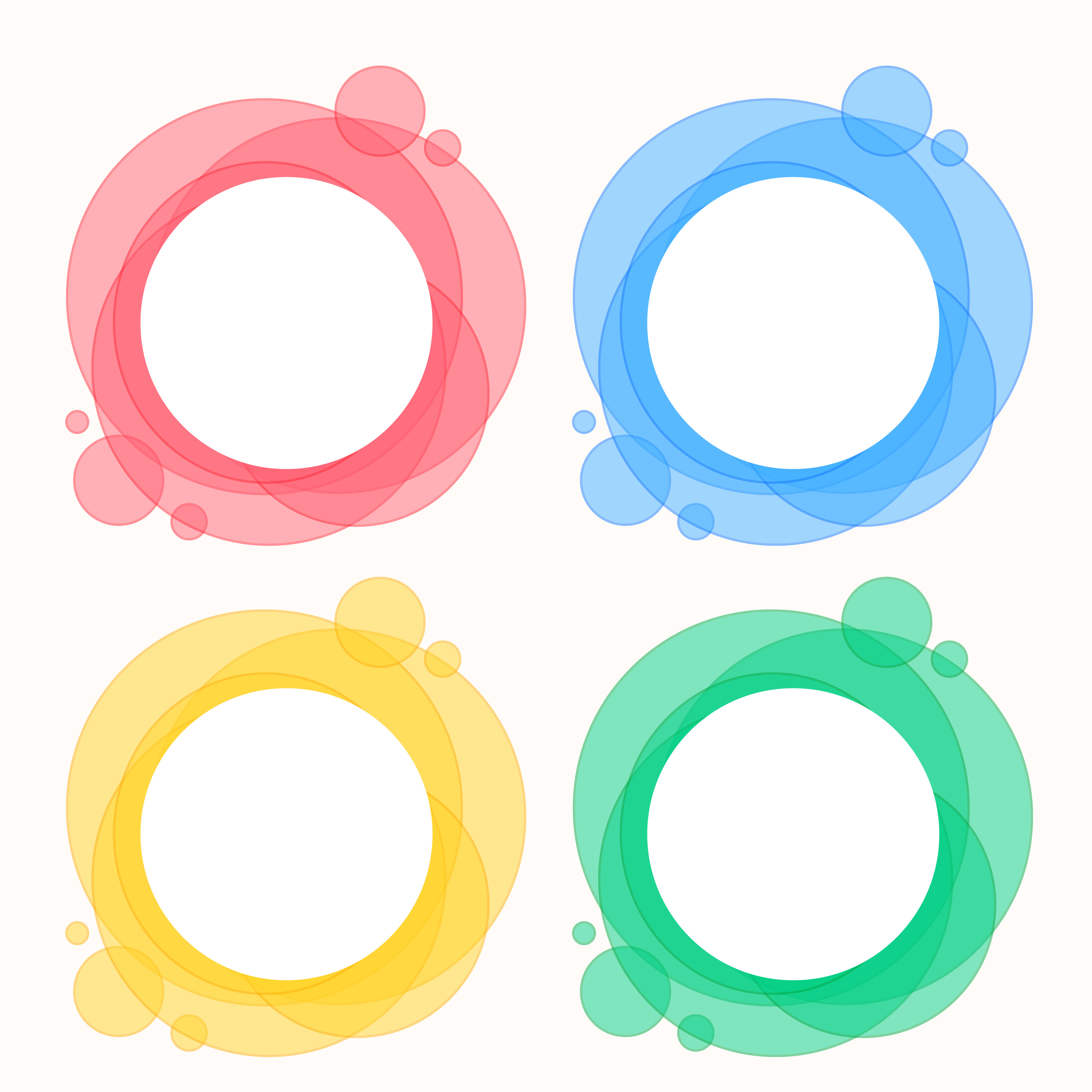 colorful set of circle round frames - Download Free Vector Art, Stock