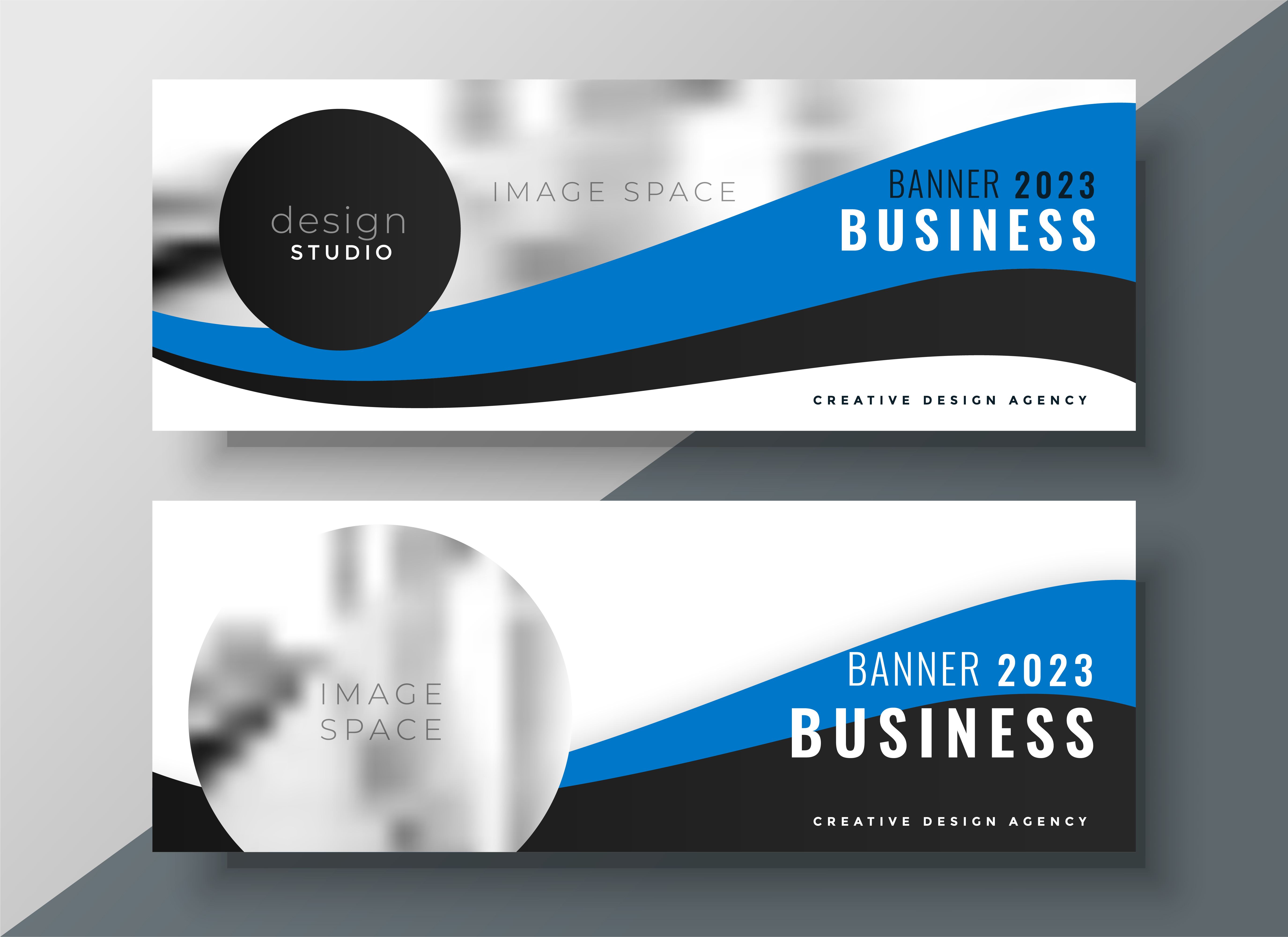 blue wavy business banner  design Download Free Vector 