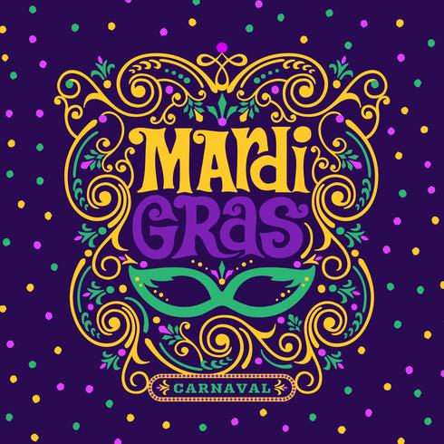 diseño adornado de la decoración del carnaval de Mardi Gras vector