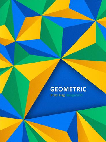 Fondo geométrico en concepto de bandera de Brasil vector