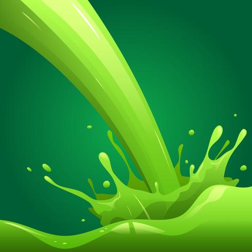 vector de salpicaduras de líquido verde realista