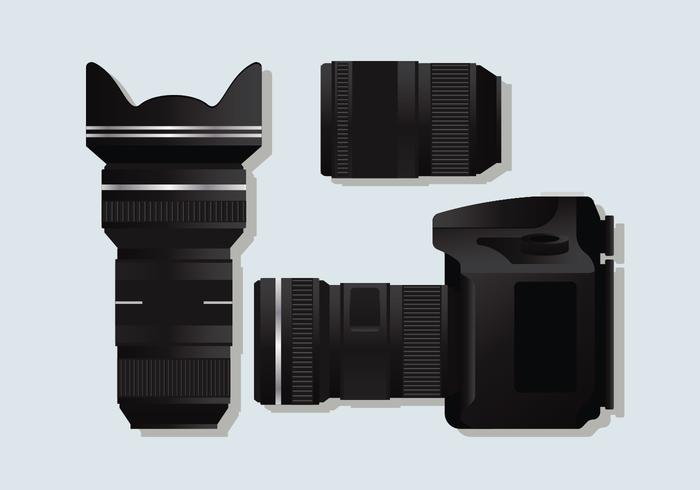 Realistic DSLR Camera vector