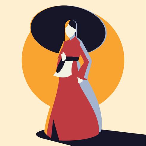 Lady in Handbok vector